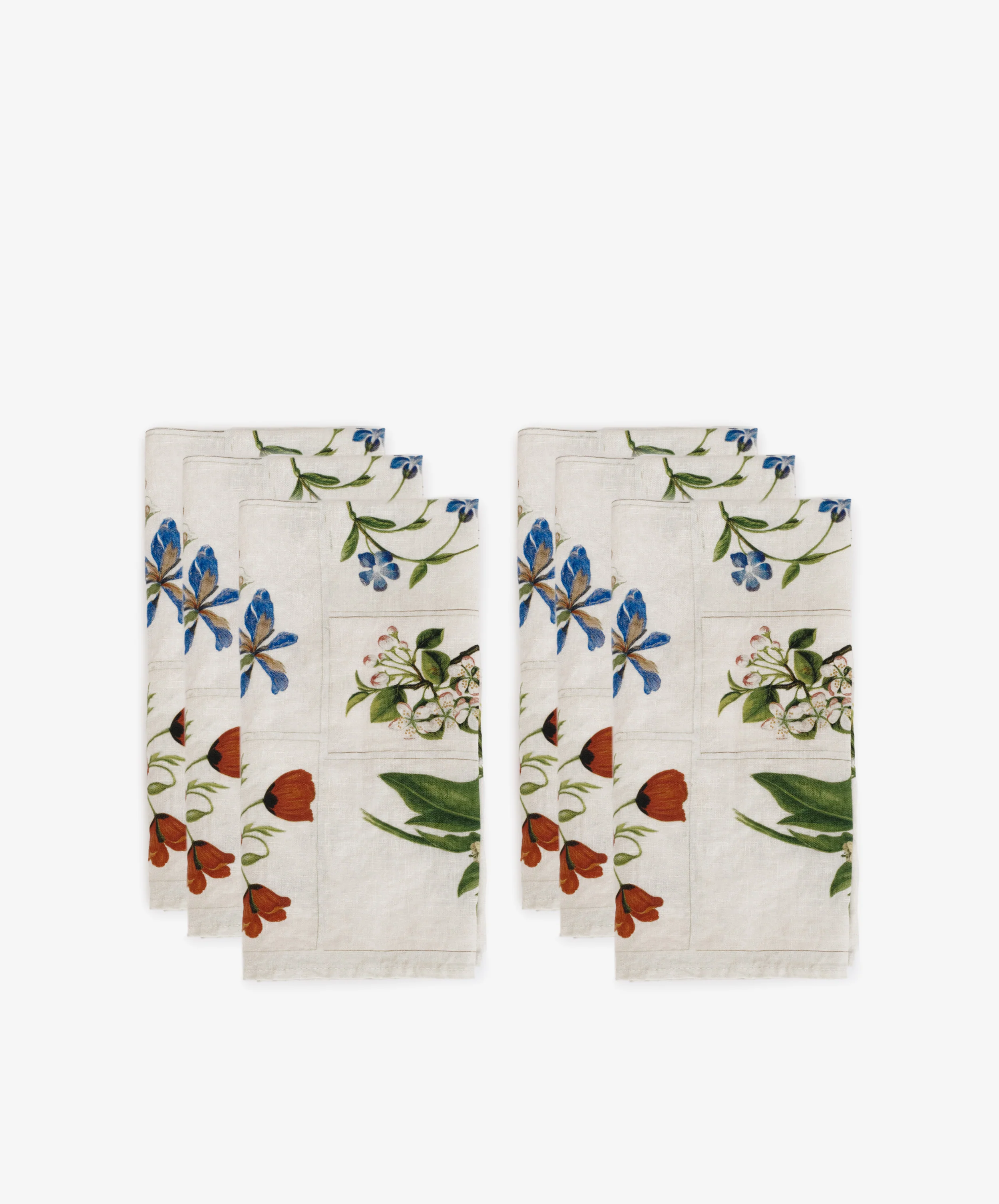 John Derian Botanical Tiles Napkin, Set of 6
